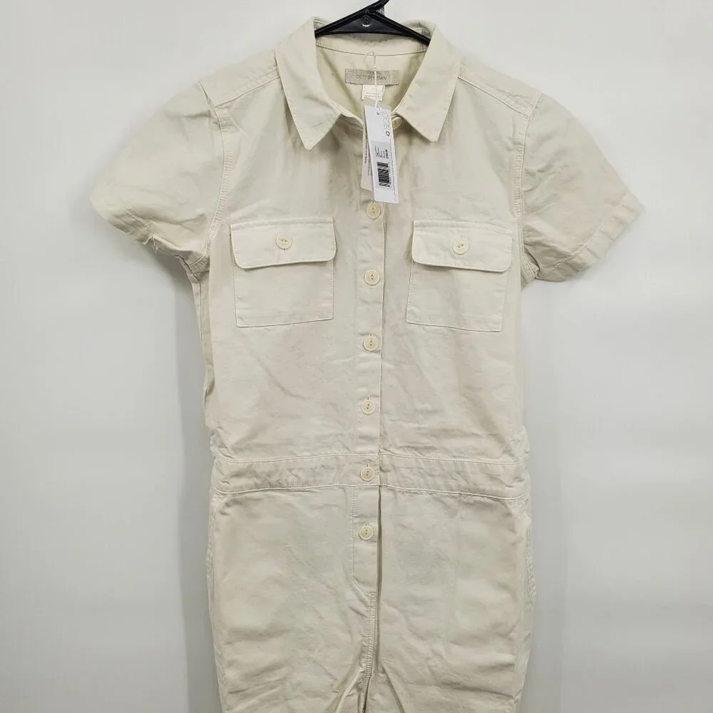 Outerknown S.E.A. Suit Women Size 12 Short Sleeve Jumpsuit FLAWED NWT